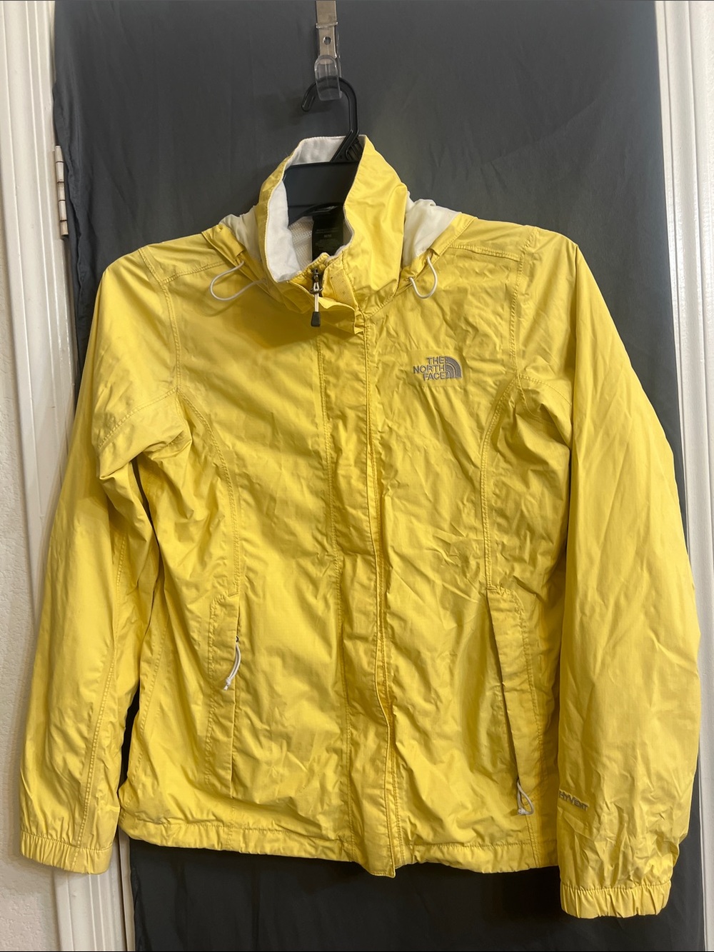 Beautiful The North Face Yellow Hooded Rain Jacket size M